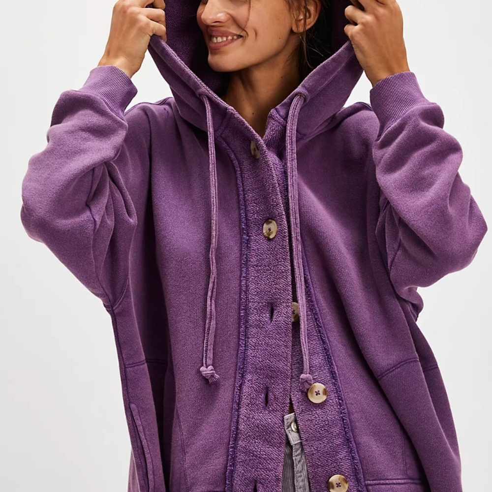 Free People Purple Oversized Hoodie